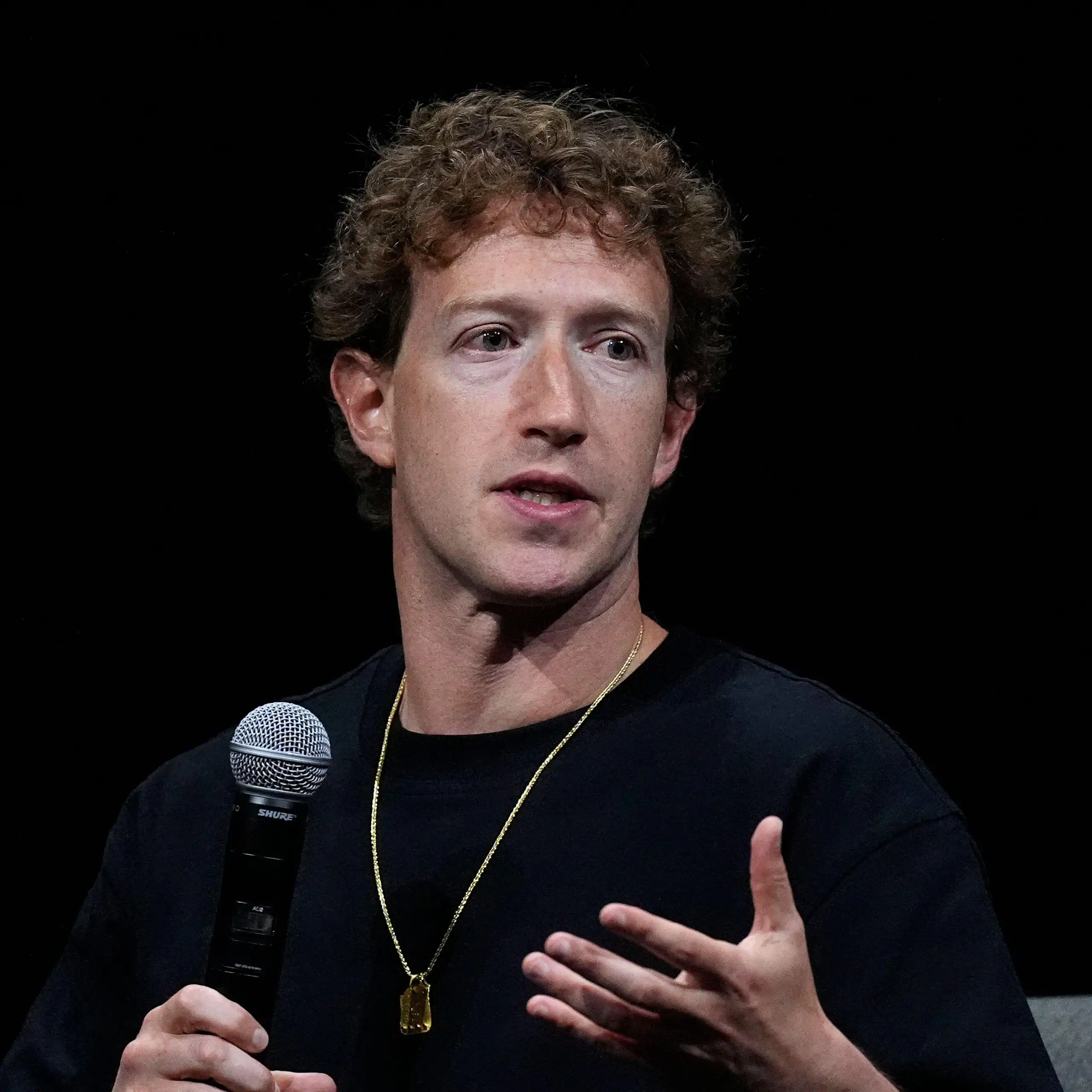 Mark Zuckerberg with microphone