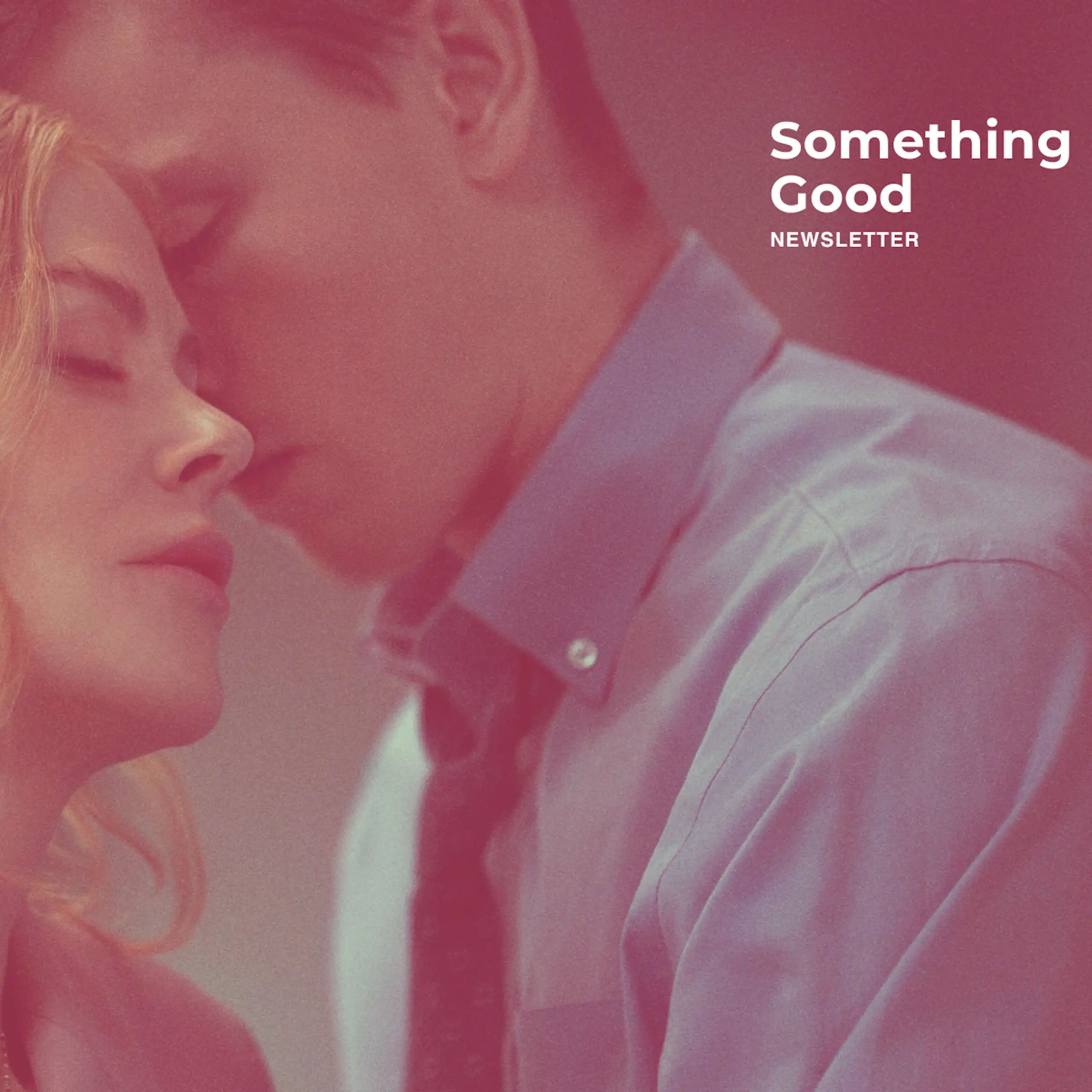 Nicole Kidman and Harris Dickinson touching heads.