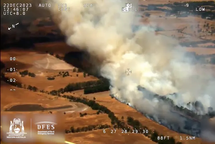 photo of area burning near Perth