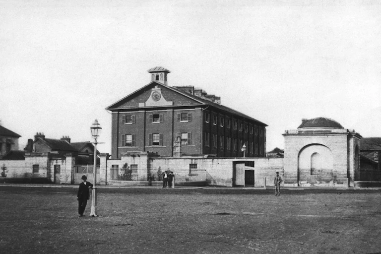 Black and white photograph.