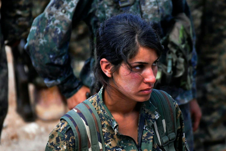 A female Kurdish fighter from the Women's Protection Units.