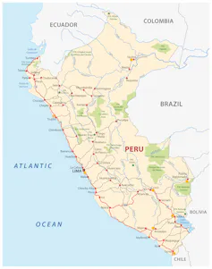 An illustrated map of Peru.