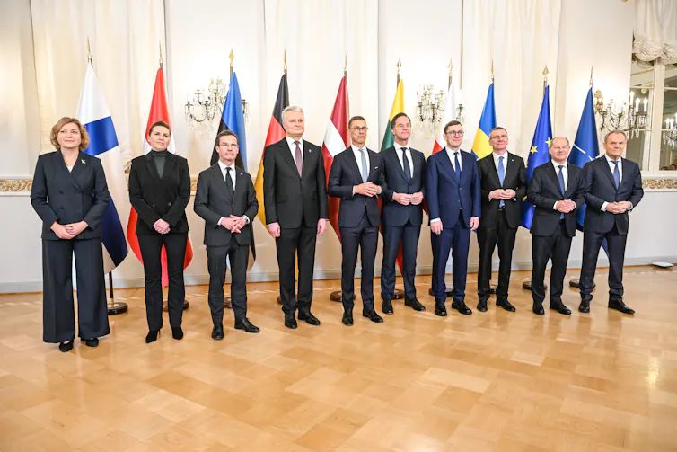 Nato leaders at the Baltic Sea NATO Allies Summit in Helsinki, Finland, 14 January 2025.