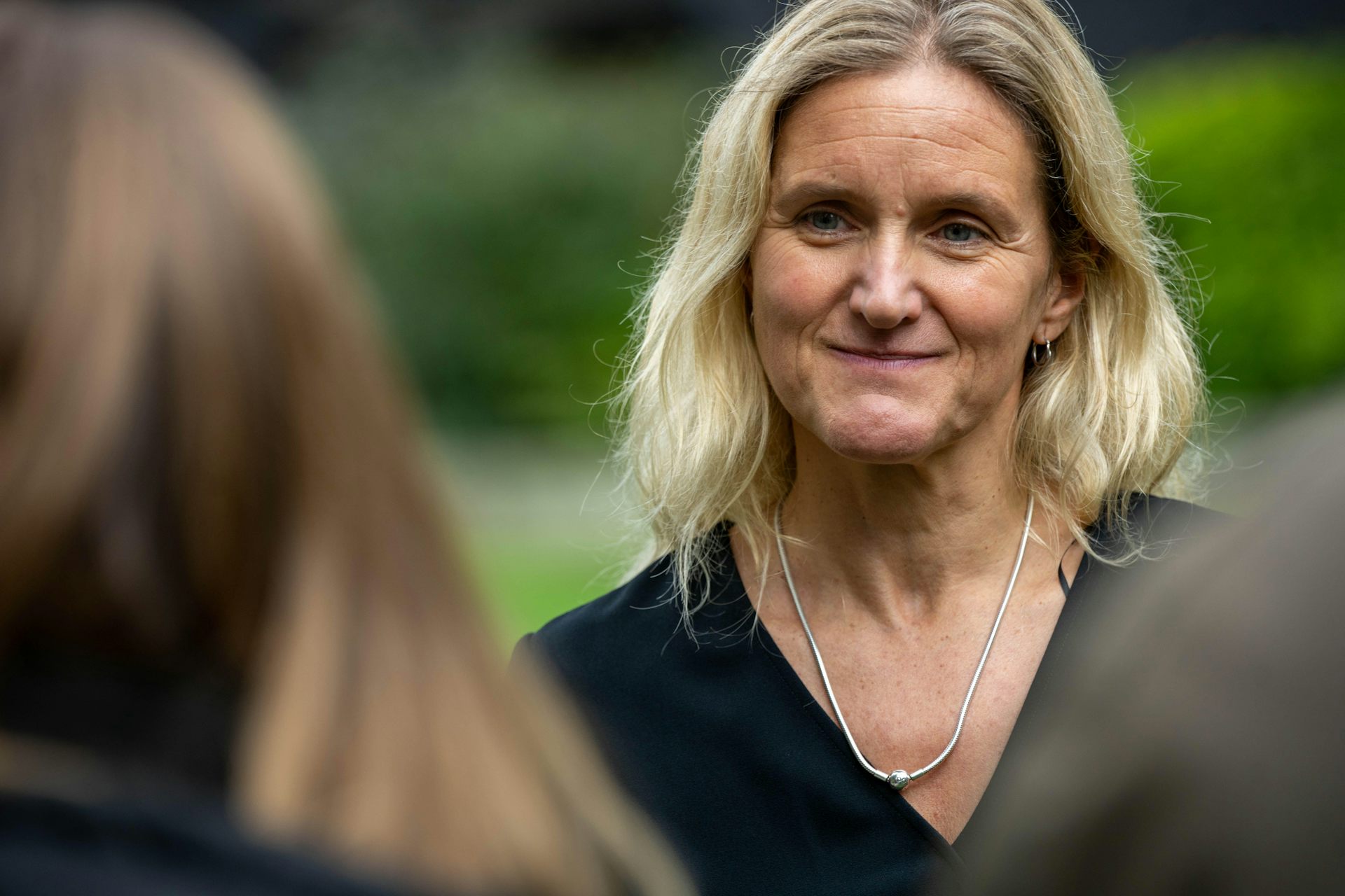 Labour MP Kim Leadbeater talking to a journalist.