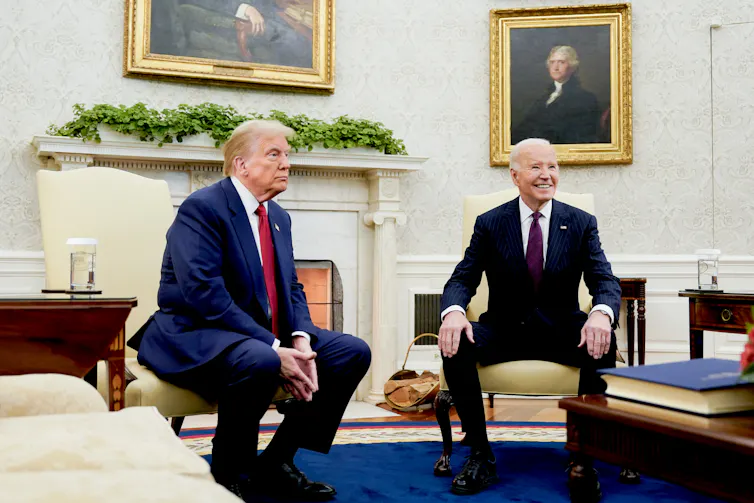 Biden and Trump during a meeting at the White House.