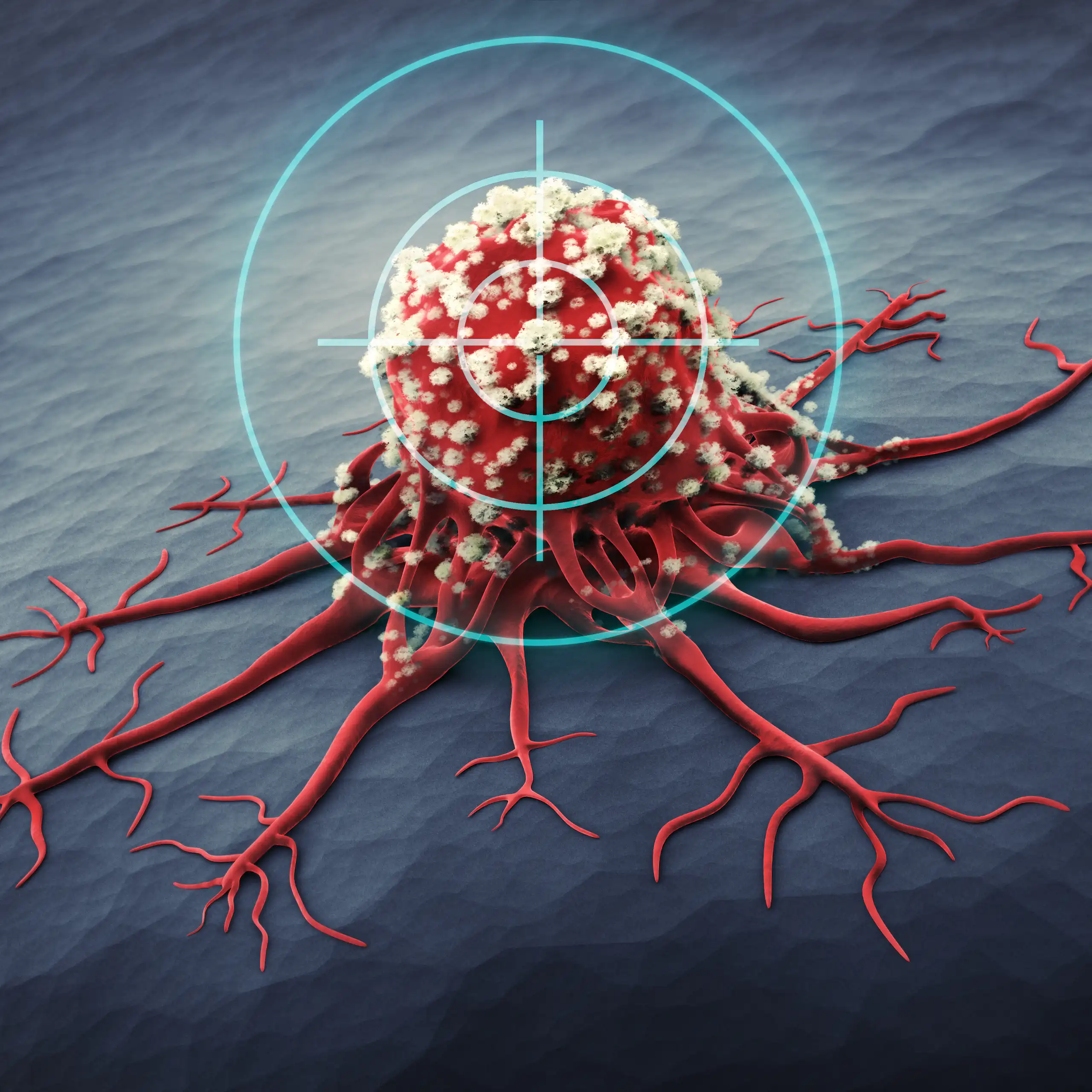 A bullseye targeting a cancerous tumour.