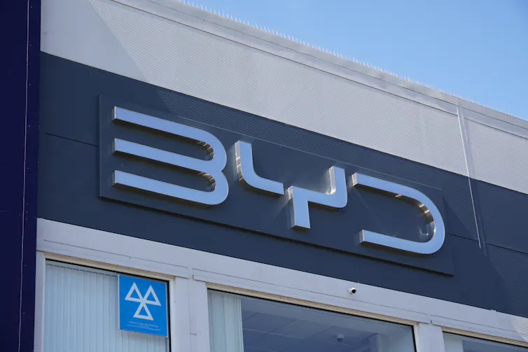 exterior of byd car dealership in the uk