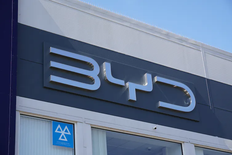 exterior of byd car dealership in the uk