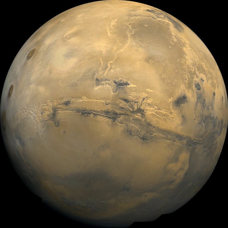 Satellite image of Mars.