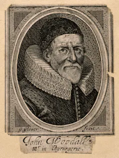 A line engraving of John Woodall from 1639