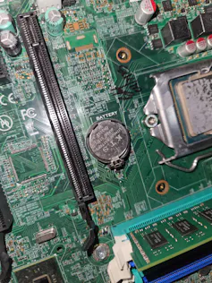 Close up of a PC circuit board