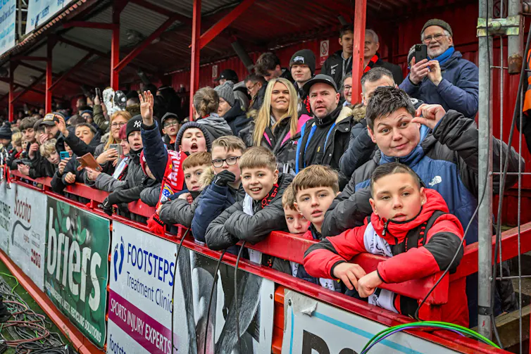 Young Tamworth supporters at the club's ground, The Lamb.