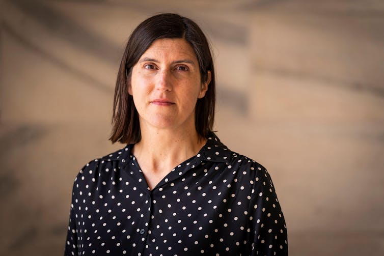 Curtis Sittenfeld in a polka dot shirt