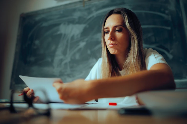 Une enseignante dans une classe
