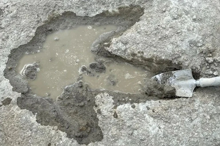 More than 200 footprints like this one that were made around 166 million years ago were uncovered in an Oxfordshire quarry.
