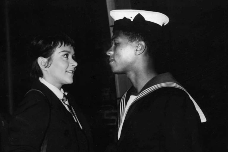 Joan Plowright and Billy Dee Williams in A Taste of Honey on New York's Broadway in 1960.