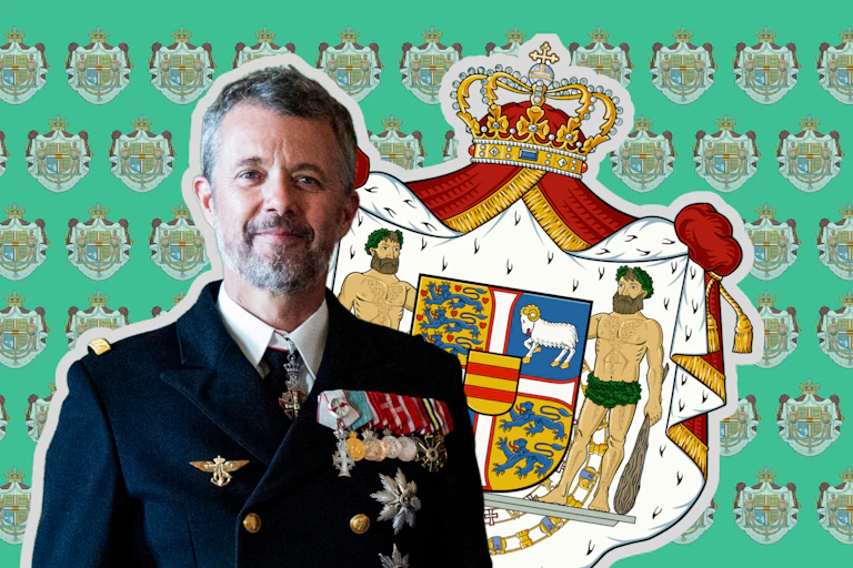 King Frederick and the new Royal coat of arms