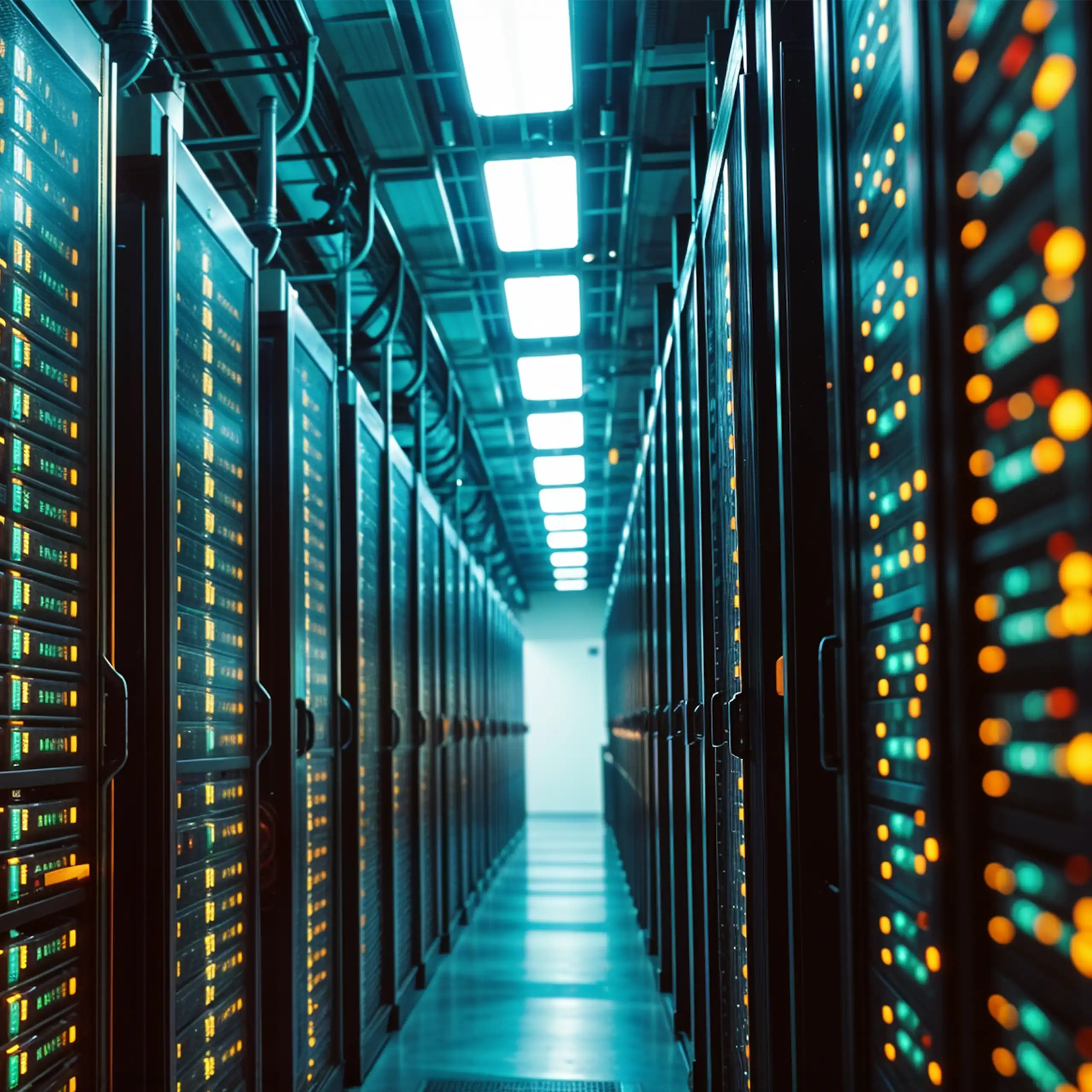 photo d'une rangée de serveurs dans un data center
