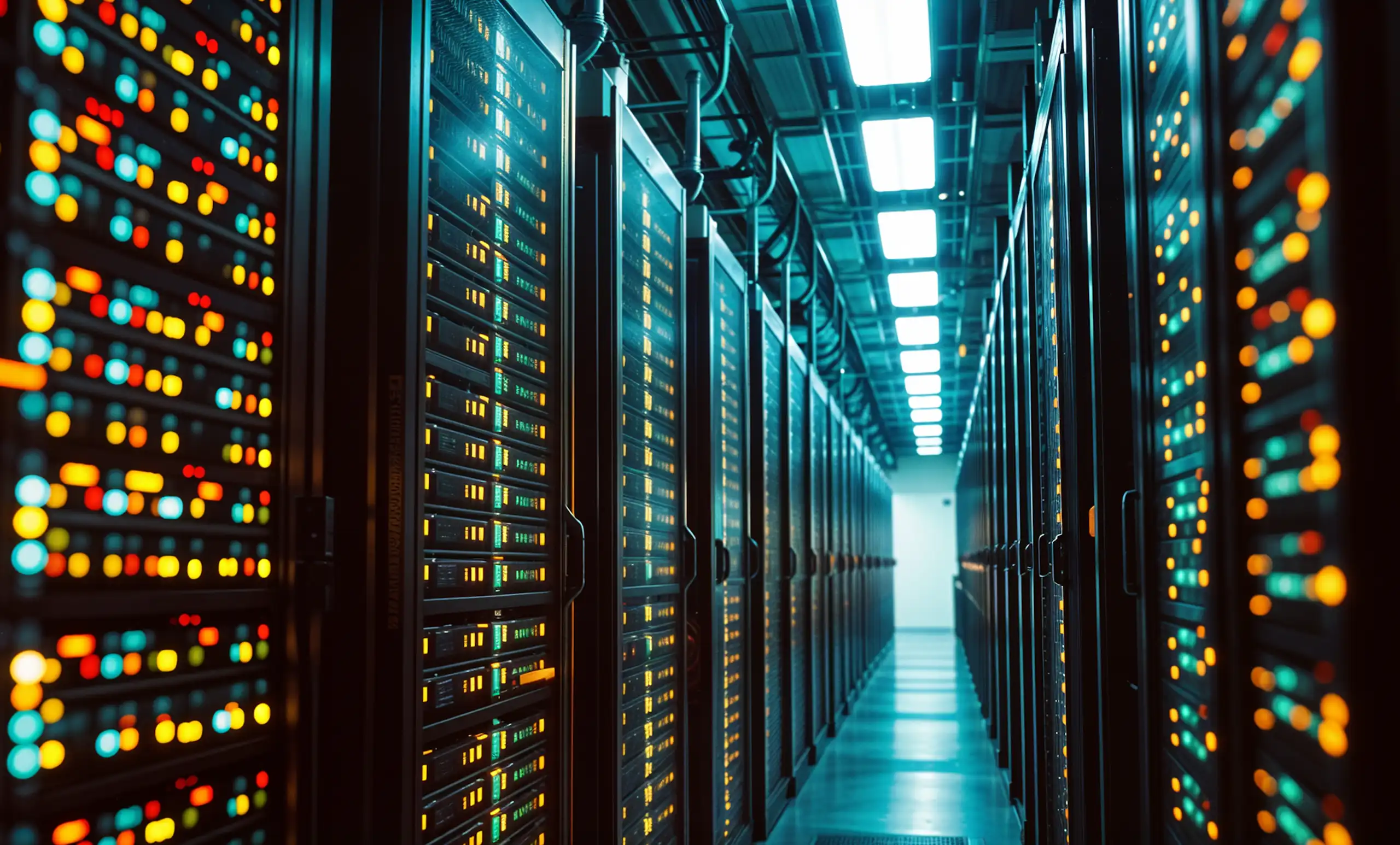 photo d'une rangée de serveurs dans un data center