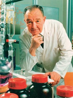 Grey-haired man in a laboratory