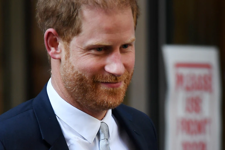 Close up of Prince Harry's face