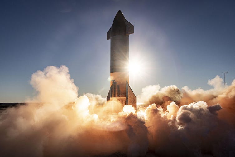 Starship taking off
