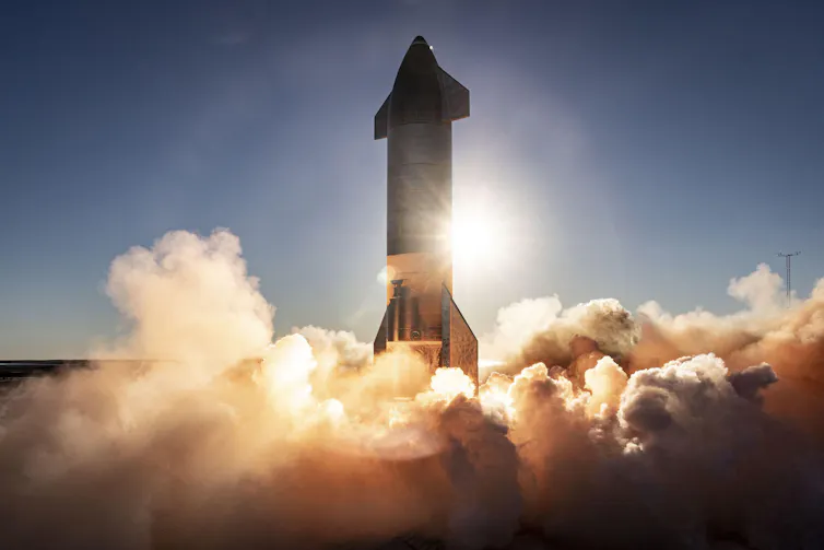 Starship taking off
