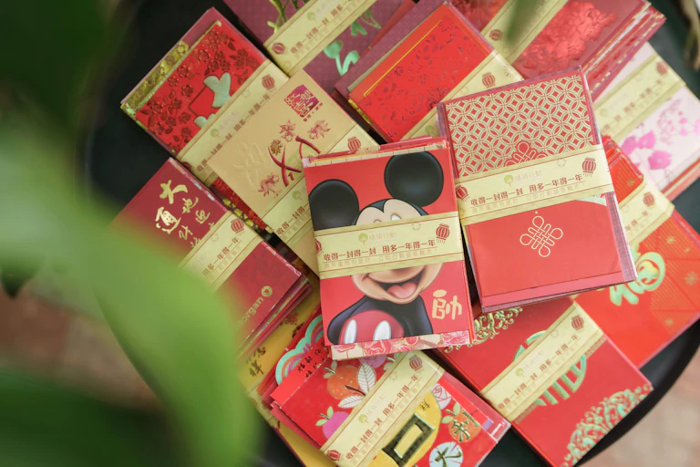 Packages of red envelopes