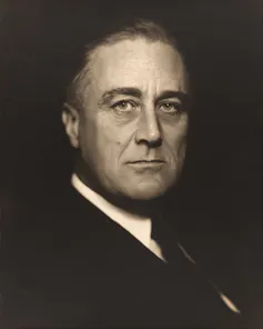 A portrait of US President Franklin Delano Roosevelt