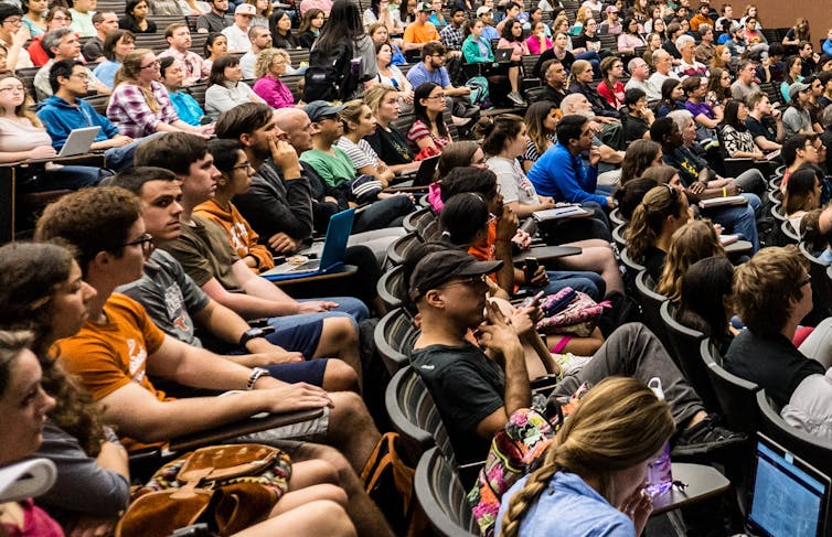 A classroom of students