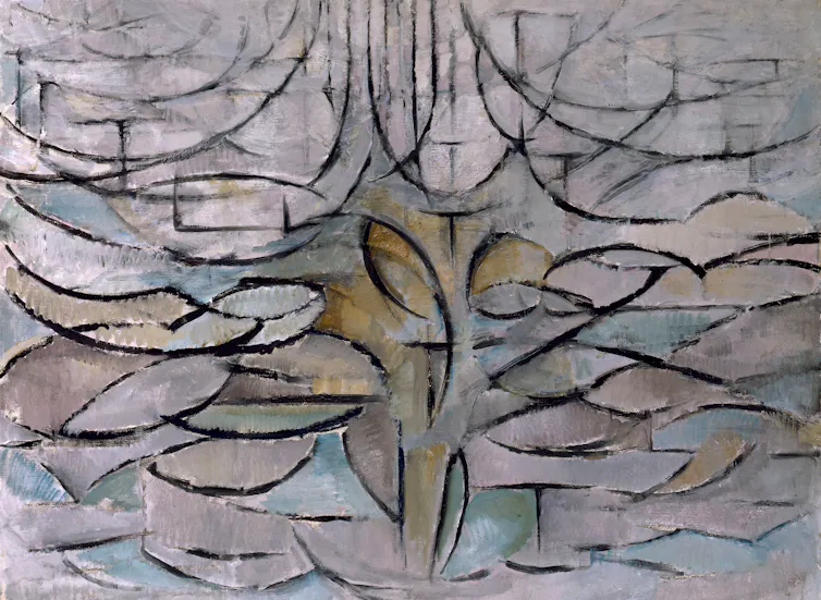 The same apple tree as Gray Tree, but using lines of a fixed thickness. Most viewers do not immediately perceive a tree.