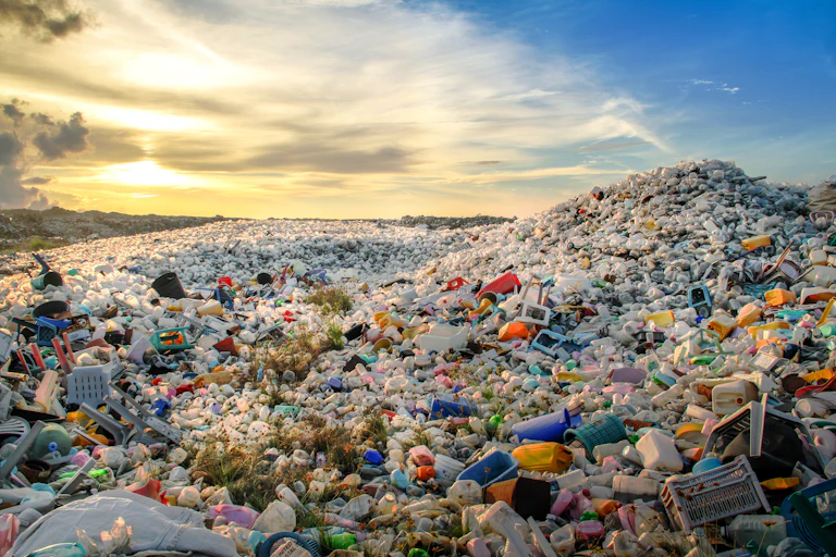 Landscape of plastic waste.