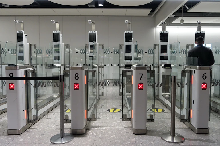 The egates at an airport in the UK