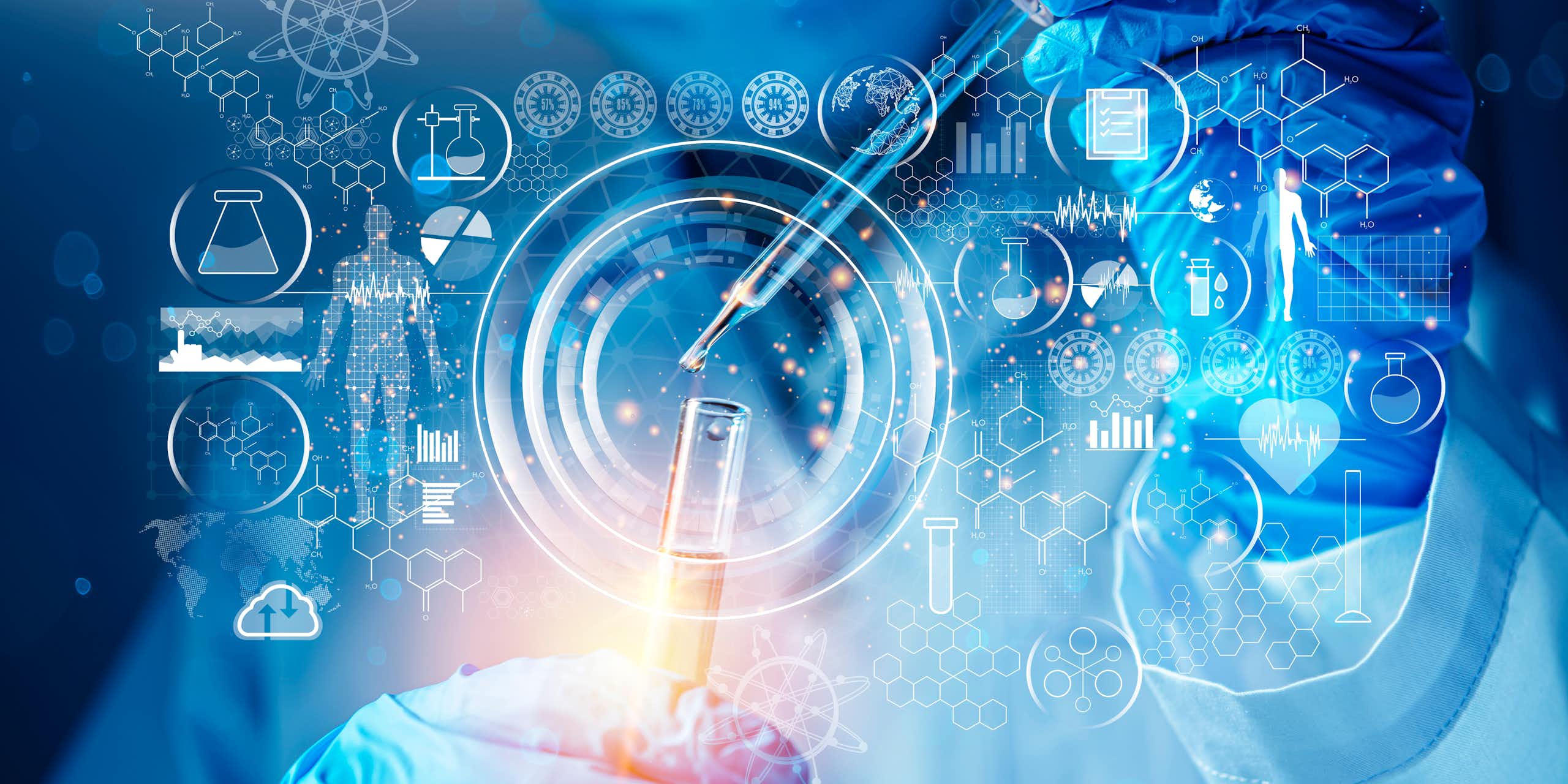 Genetic research and Biotech science concept