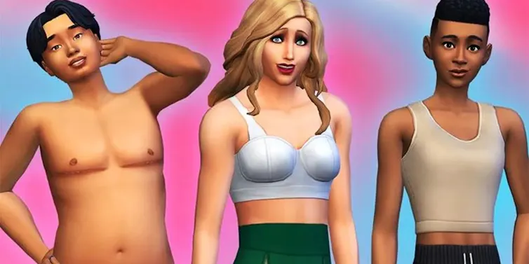 Three gender diverse Sim characters