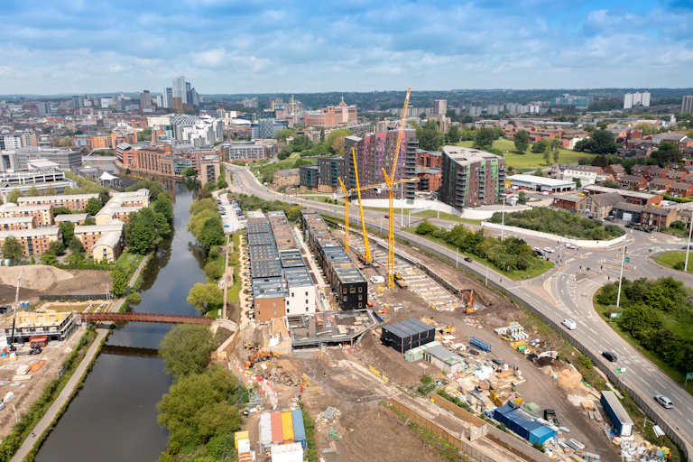 aerial view of a construction site