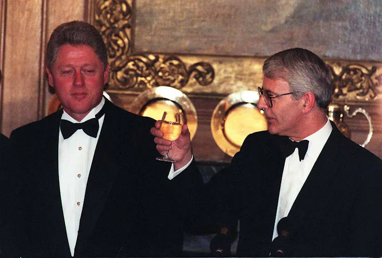 Bill Clinton and John Major