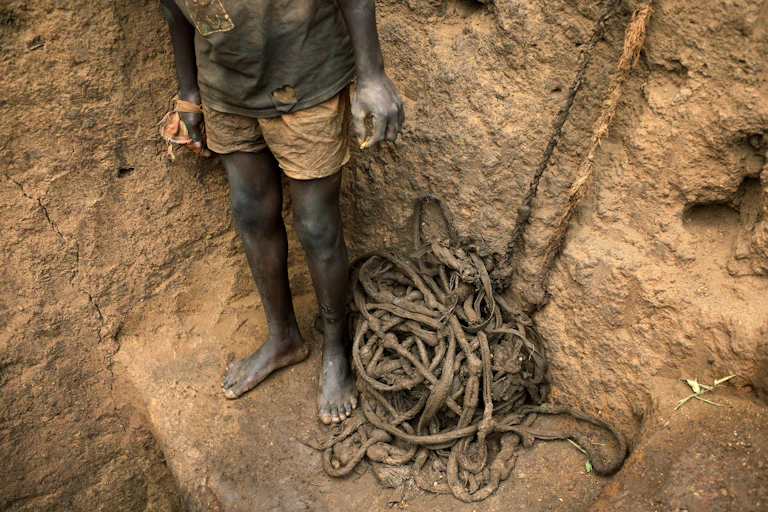 A young man with mining rope