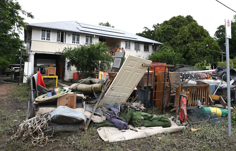 Flood damaged belongings in Townsville, 2019.