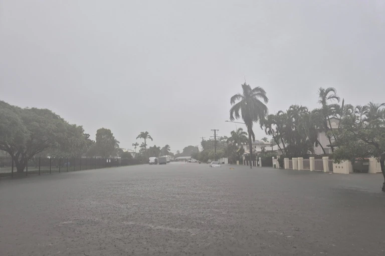 flooded street in Townsville.