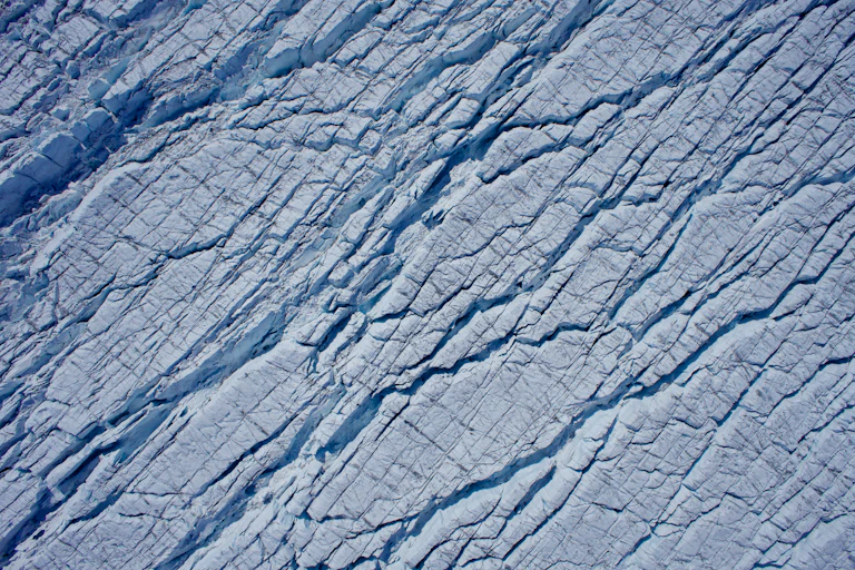 Glacier with crevasses