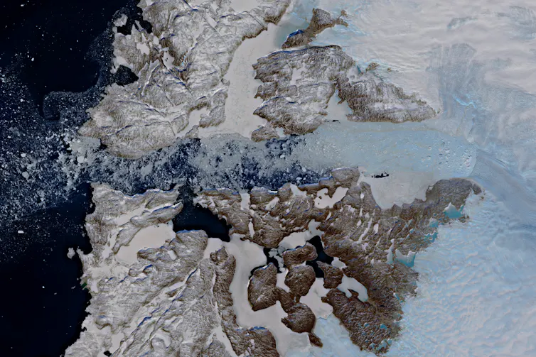 satellite image of glacier mouth