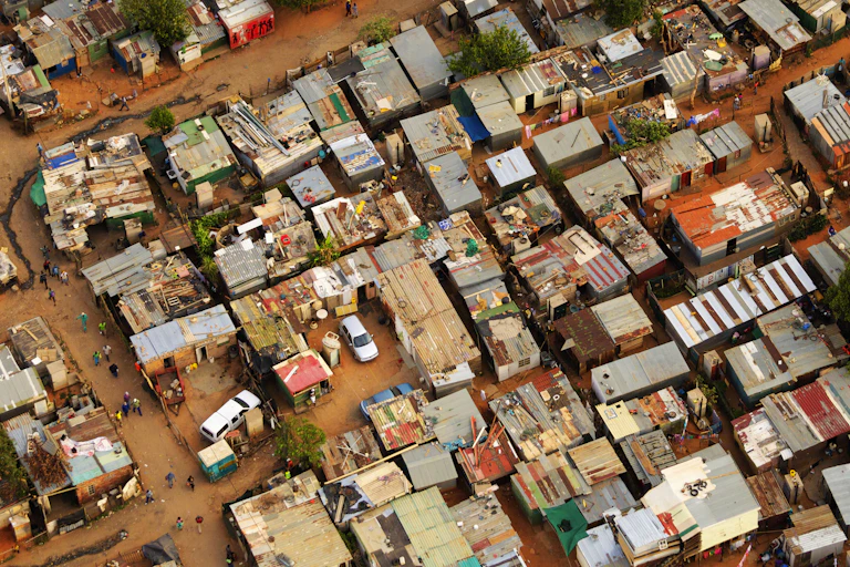 Aerial view of an informal settlement, Johannesburg,South Africa