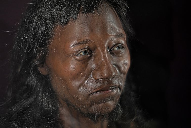 How AI imagery may well be used to expand faux archaeology 1 Reconstructed head of the Cheddar Man based on the shape of his skull and DNA analysis, shown at the Natural History Museum in London.
