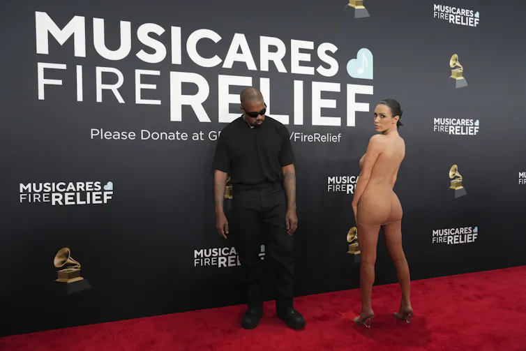 Ye and Censori on the Grammys red carpet.