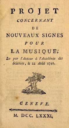 Cómo Rousseau cambió el rumbo de la música 2 Portada del libro de Rousseau en el que presenta su proyecto de nueva notación musical.