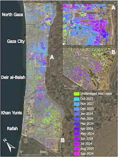 Annotated map of Gaza