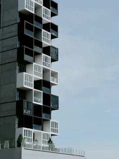 An apartment building.