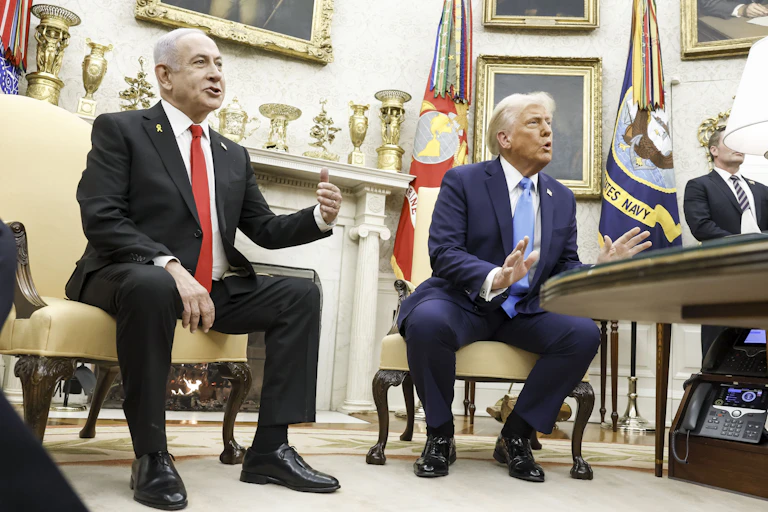 Donald Trump and Benjamin Netanyahu at the White House, February 2025.