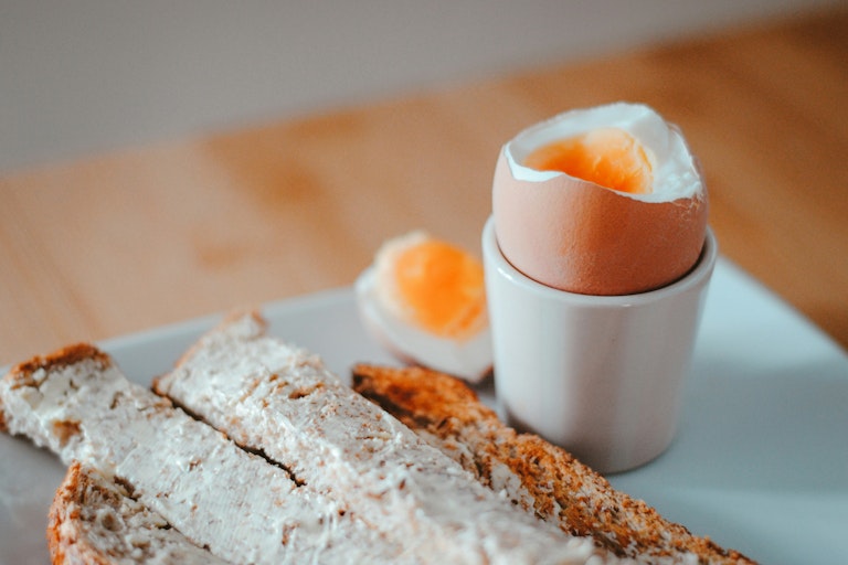 Boiled egg with toast